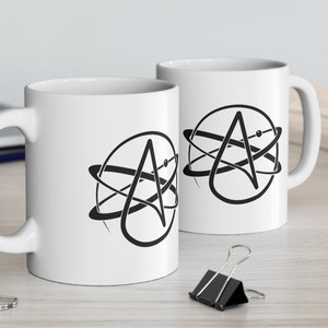 Atomic Whirl Ceramic Coffee Mug - Scientist, Physics, Biologist, Astronomy Gift, co-worker