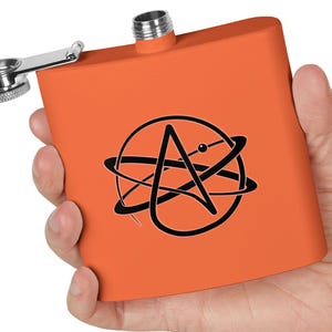 Atomic Whirl Flask: 6 Unzen Edelstahl Atheist Geschenk