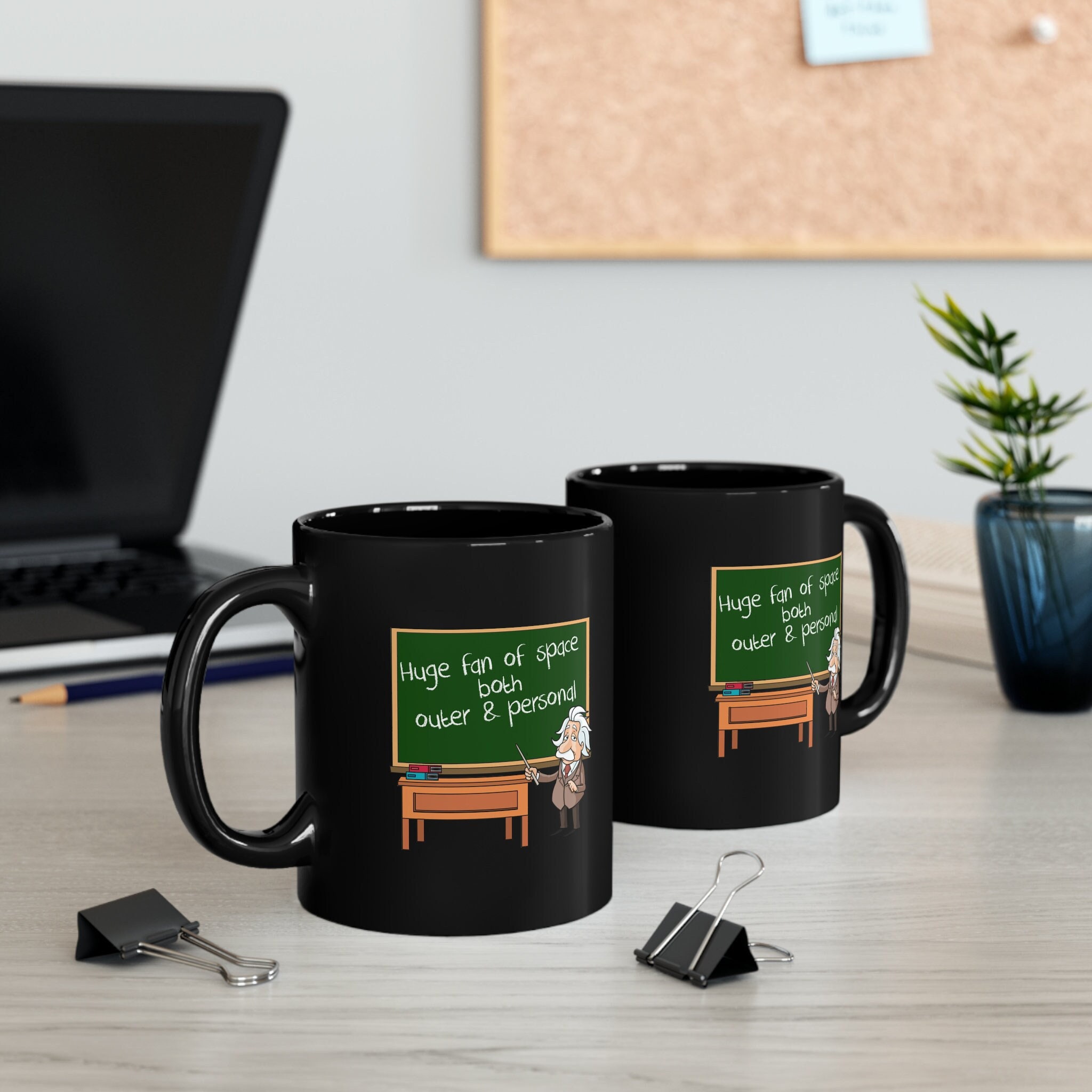 Albert Einstein Space Quote Coffee Mug - Astronomy Lover Gift for Astrophysics Enthusiasts or introverts with social anxiety,