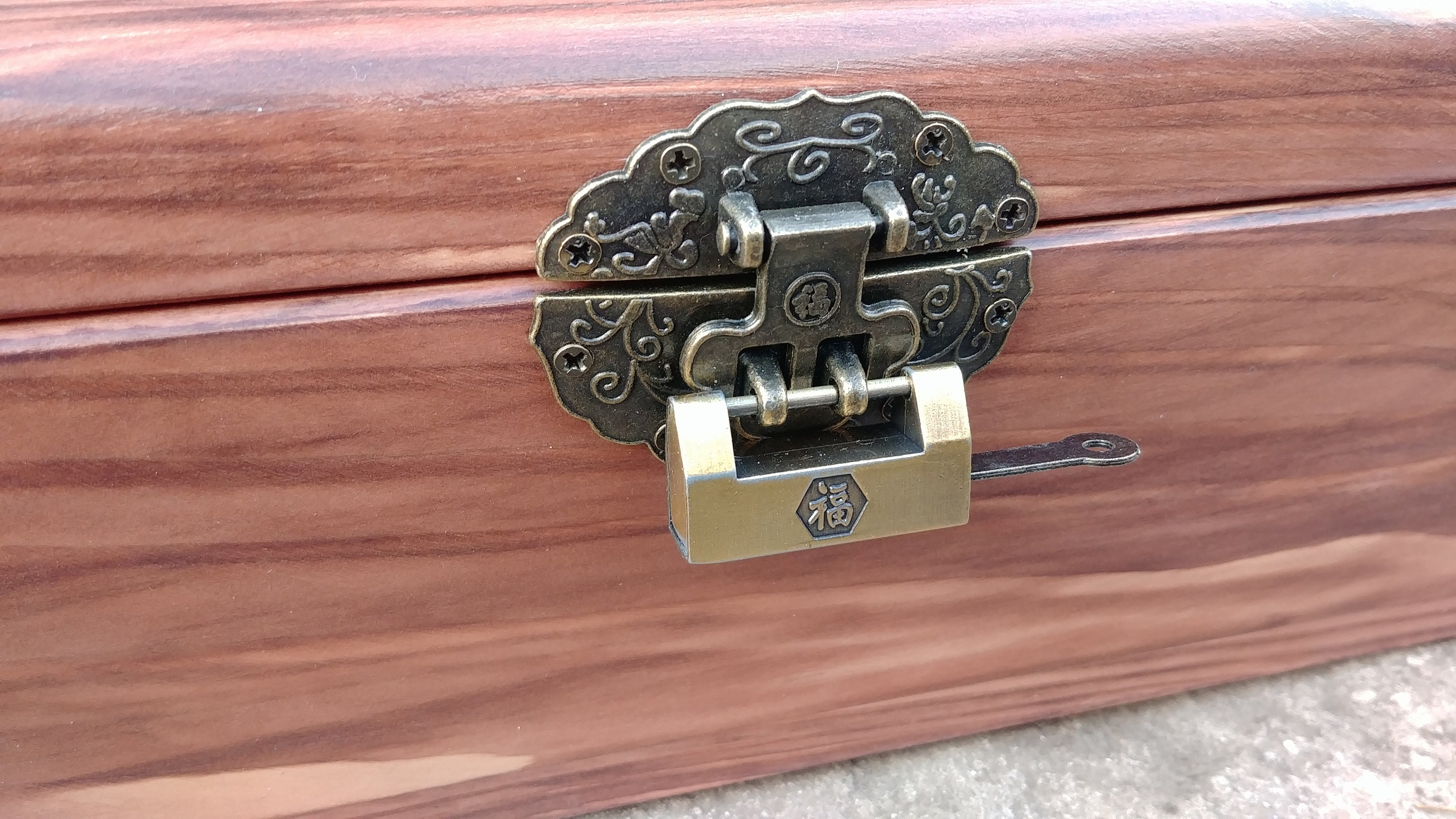 Keepsake box with lock and key Wooden treasure chest with Etsy