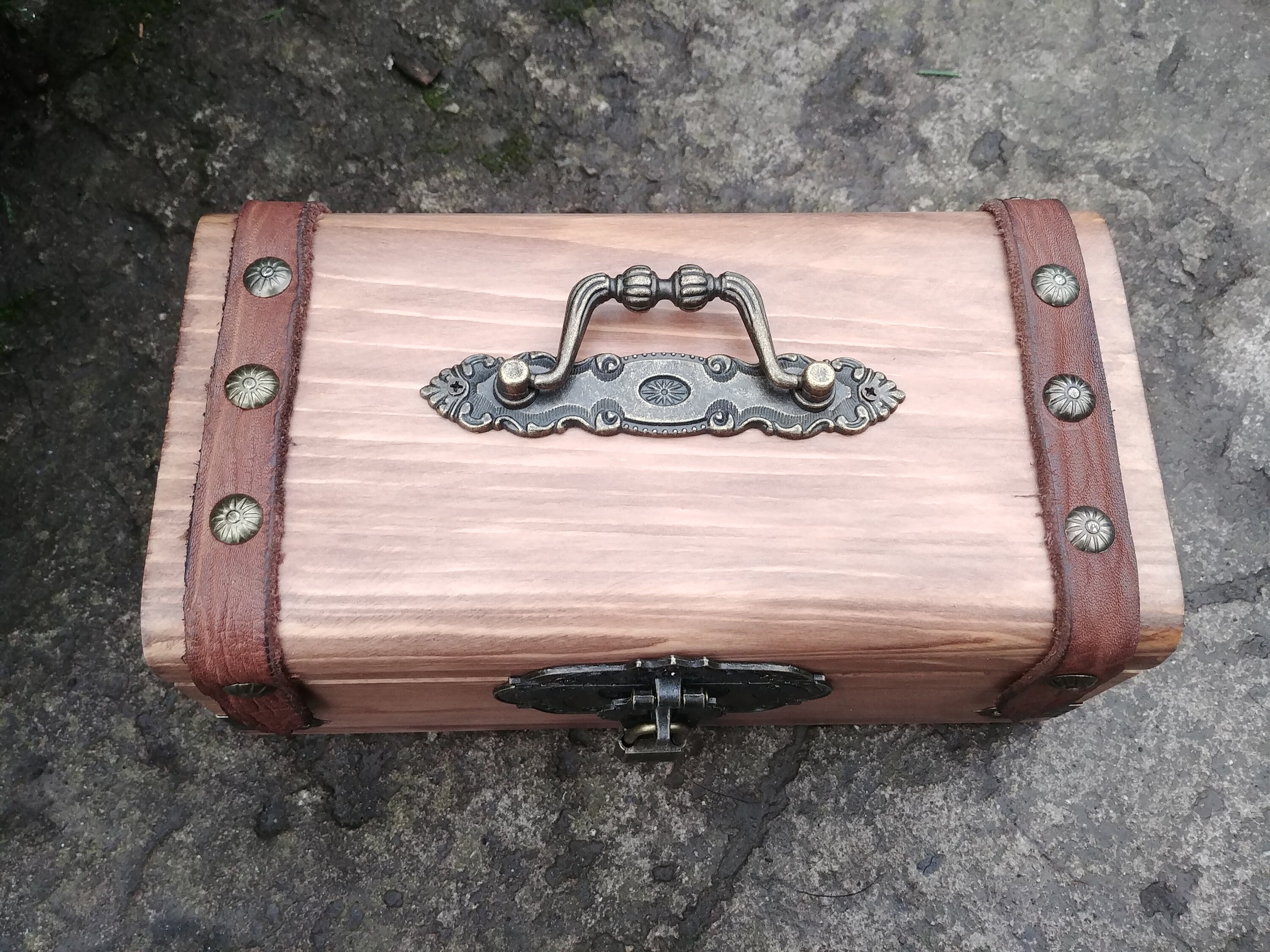 Treasure chest with lock Wooden storage Keepsake chest Wood Etsy
