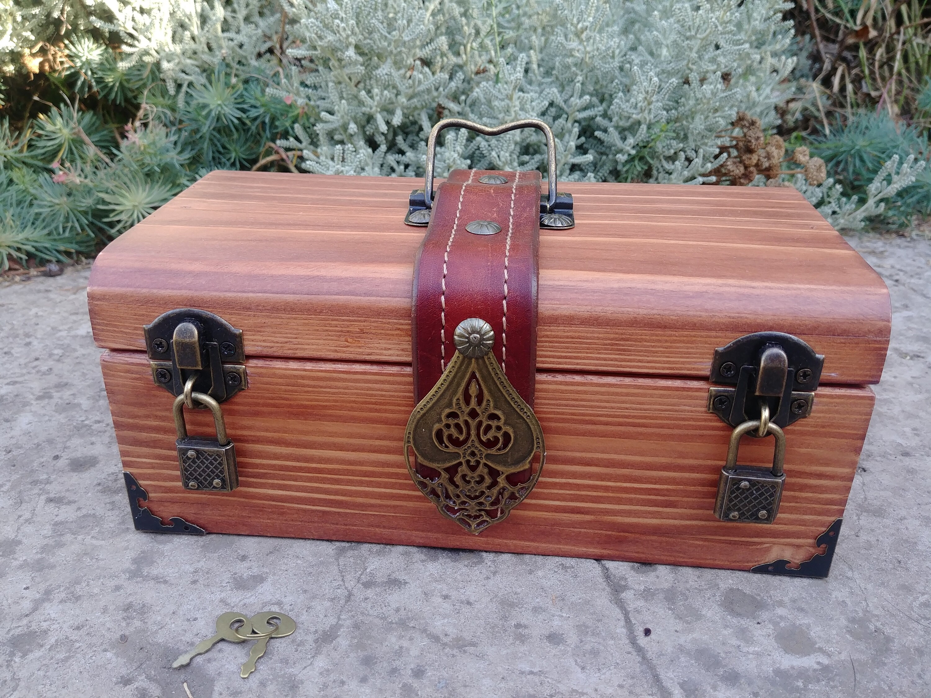 Treasure chest with lock Wooden treasure box Lockable wood Etsy