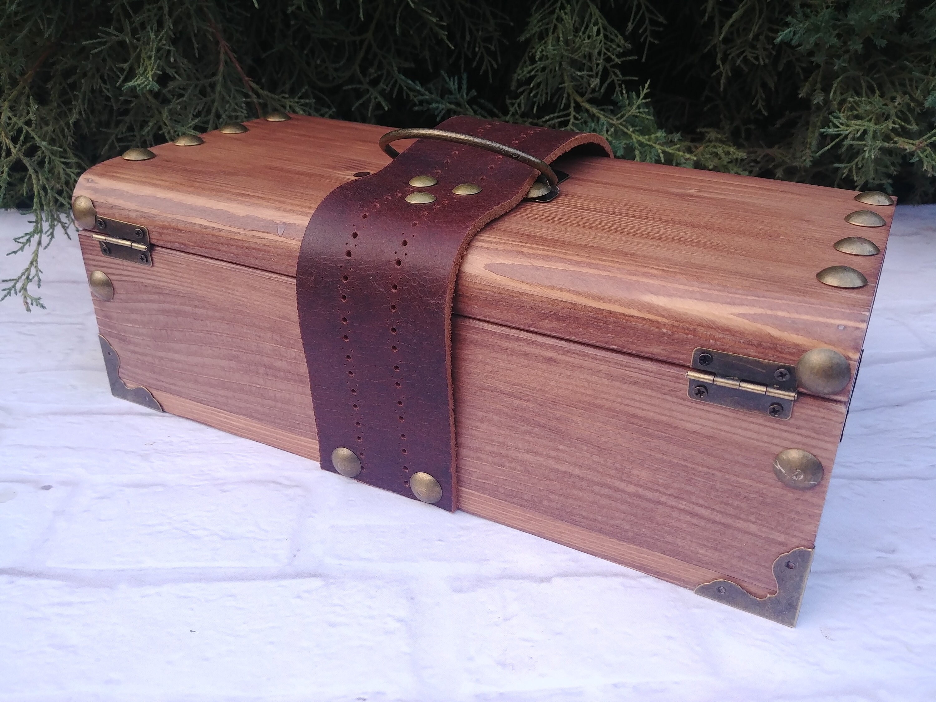 Unique Treasure chest with lock Large wooden chest with handle Etsy
