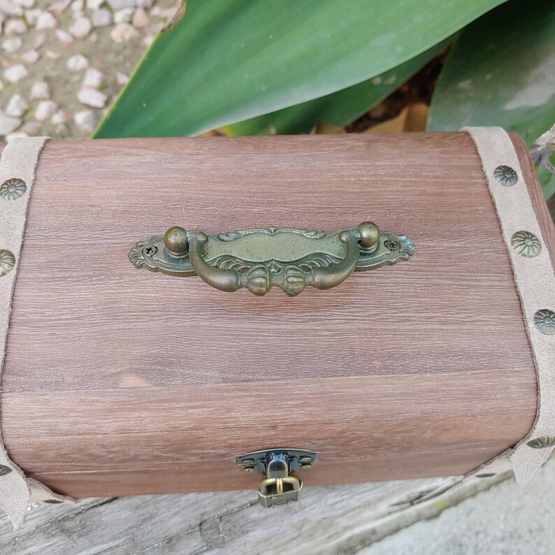 Treasure Chest With Padlock and Keys, Wooden Cigars Chest With Handle ...
