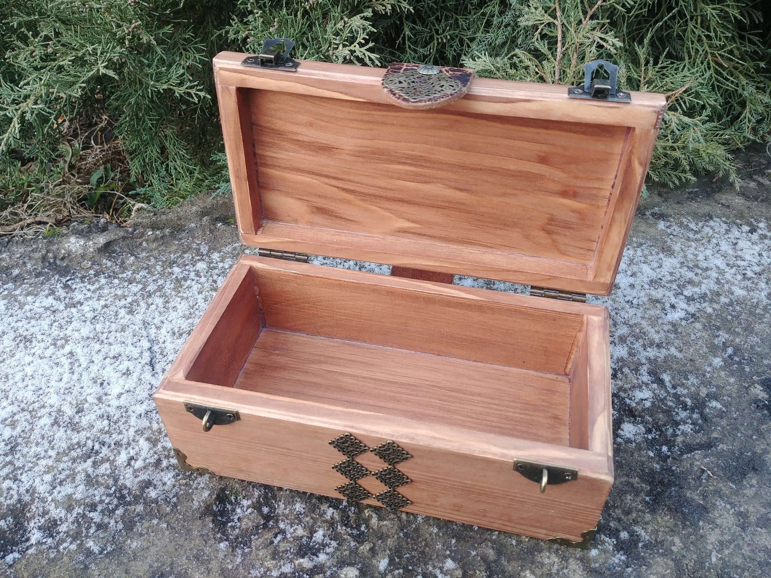 Treasure chest with lock Wooden storage Keepsake chest Wood Etsy