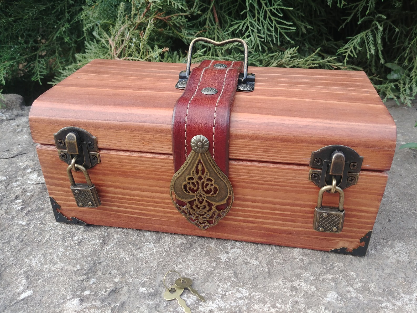 Treasure chest with lock Wooden treasure box Lockable wood Etsy