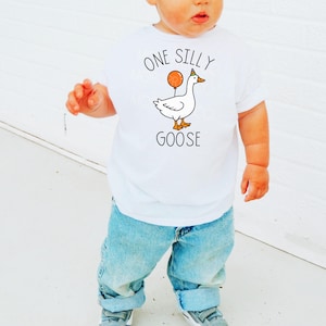 Baby | One Silly Goose First Birthday Shirt | 1st Birthday Outfit | Toddler Birthday Tee | Funny Goose Birthday Shirt | Cute Birthday
