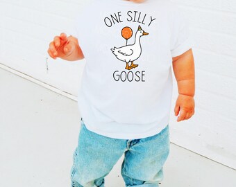 Baby | One Silly Goose First Birthday Shirt | 1st Birthday Outfit | Toddler Birthday Tee | Funny Goose Birthday Shirt | Cute Birthday