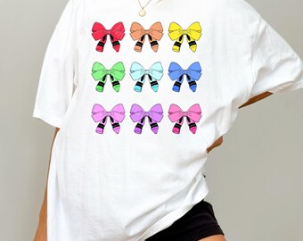 Adult | Coquette Crayon Girly Shirt | Cute and Fun Women's T-Shirt | Trendy Graphic Tee