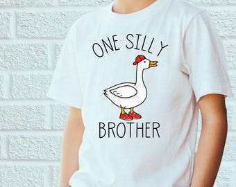 Kid's | Brother of the Birthday Baby Shirt | One Silly Goose | First Birthday Matching Outfit | Big Brother Birthday | Funny Goose Theme