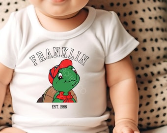 Baby | Franklin the Turtle Baby Onesie | Cute Baby Bodysuit | Book Character Shirt | Baby Shower Gift | Unisex Infant Shirt | Toddler