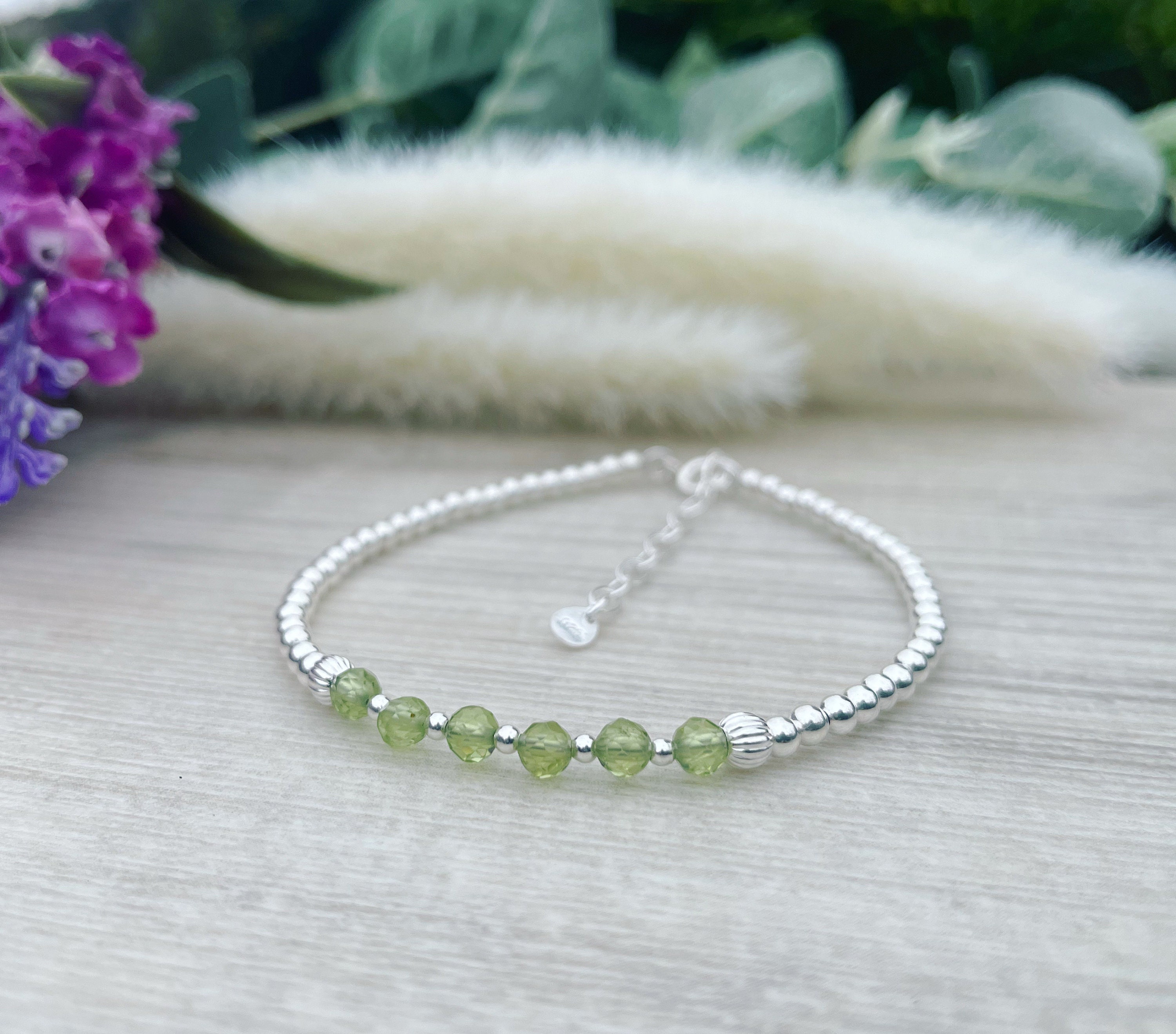 ★rosemont★ SILVER bracelet (August birthstone) RC0348 Sterling Silver Peridot Bracelet, August Birthstone
