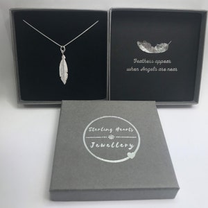 Sterling Silver Feather Necklace, Angel Feather Necklace Gift