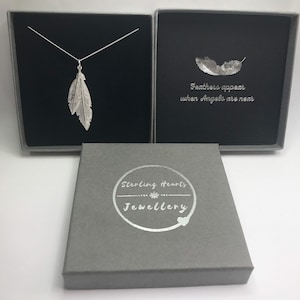 Feather Necklace, Sterling Silver Double Angel Feather Necklace Gift