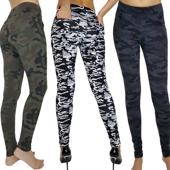 Buy Womens Ladies Camouflage Camo Army Full Length Skinny Fit