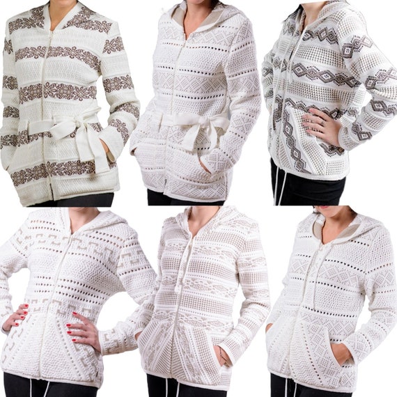 knitted hooded cardigan womens