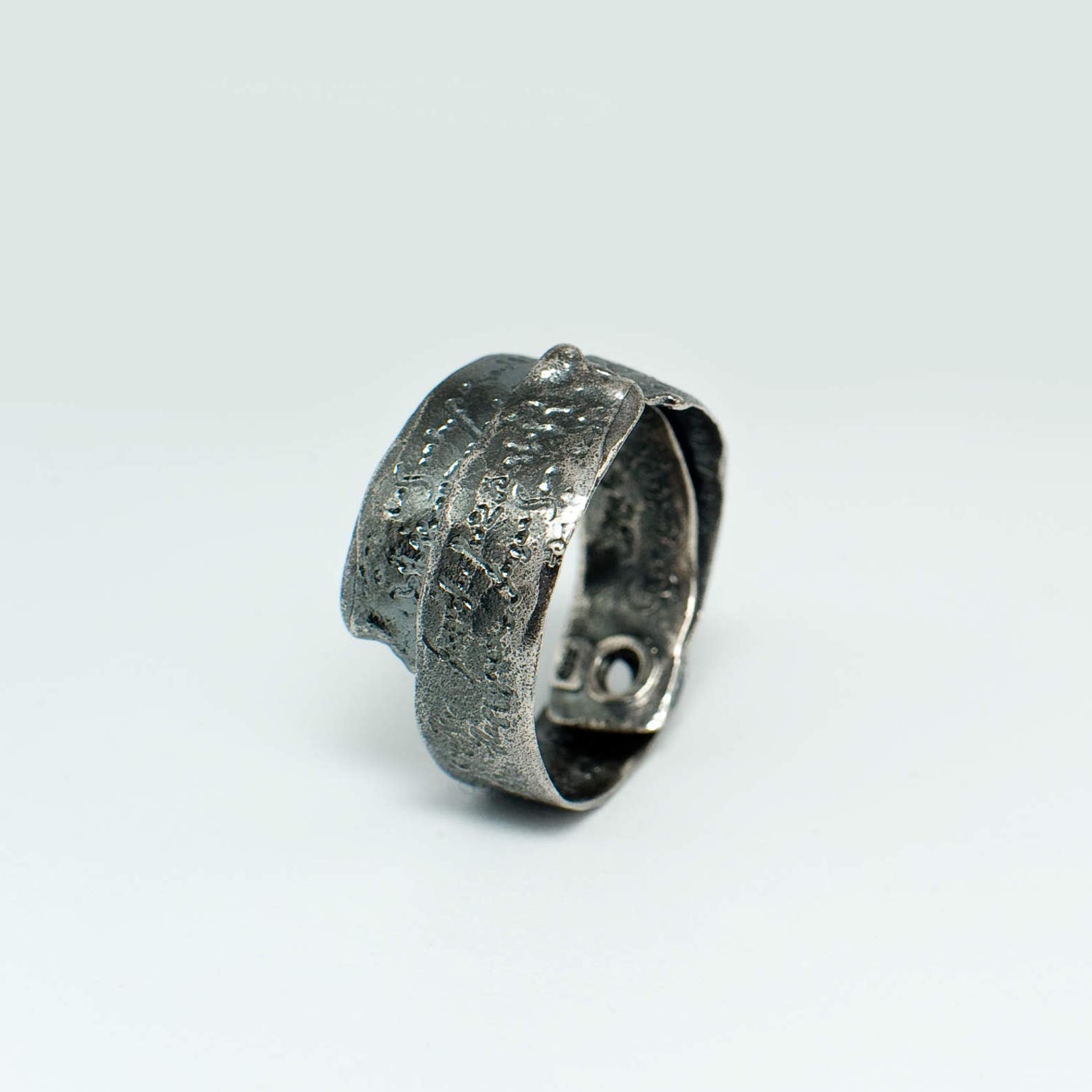 Unisex Adjustable Wrap Sterling Silver Ring Mens Rustic Etsy