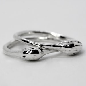 Sterling Silver Ouroboros Stackable Ring Abstract Snake Ring Abstract Snake Ring Set 925 Solid Silver