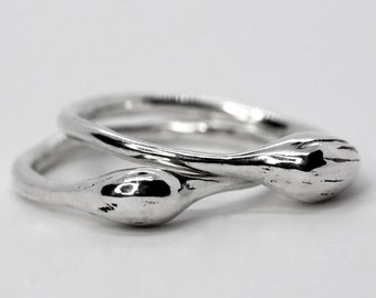 Sterling Silver Ouroboros Stackable Ring Abstract Snake Ring Abstract Snake Ring Set 925 Solid Silver