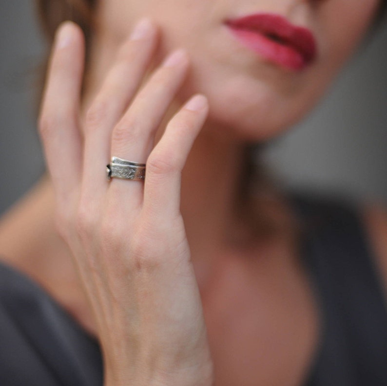 Unisex Mismatched Tiny Silver Wrap Stud Earrings Unique Studs Sculptural Earrings Oxidized Textured Silver Earring Hand Made Black Studs image 10