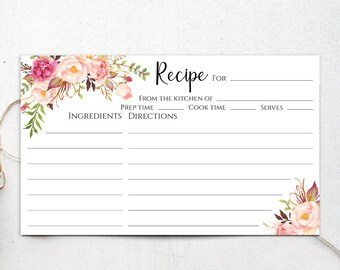 3x5 Recipe Cards | Etsy