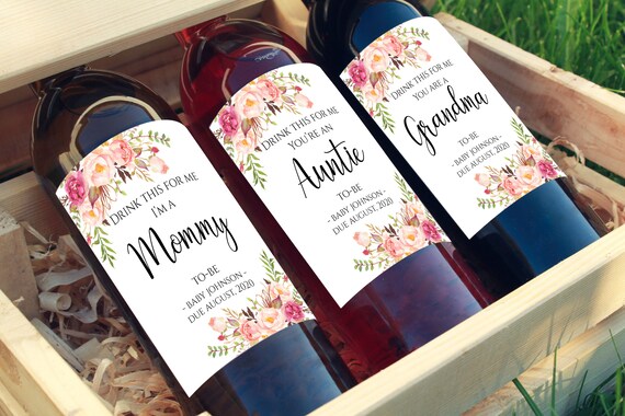 Printable Pregnancy Announcement Editable Wine Bottle Label - Etsy
