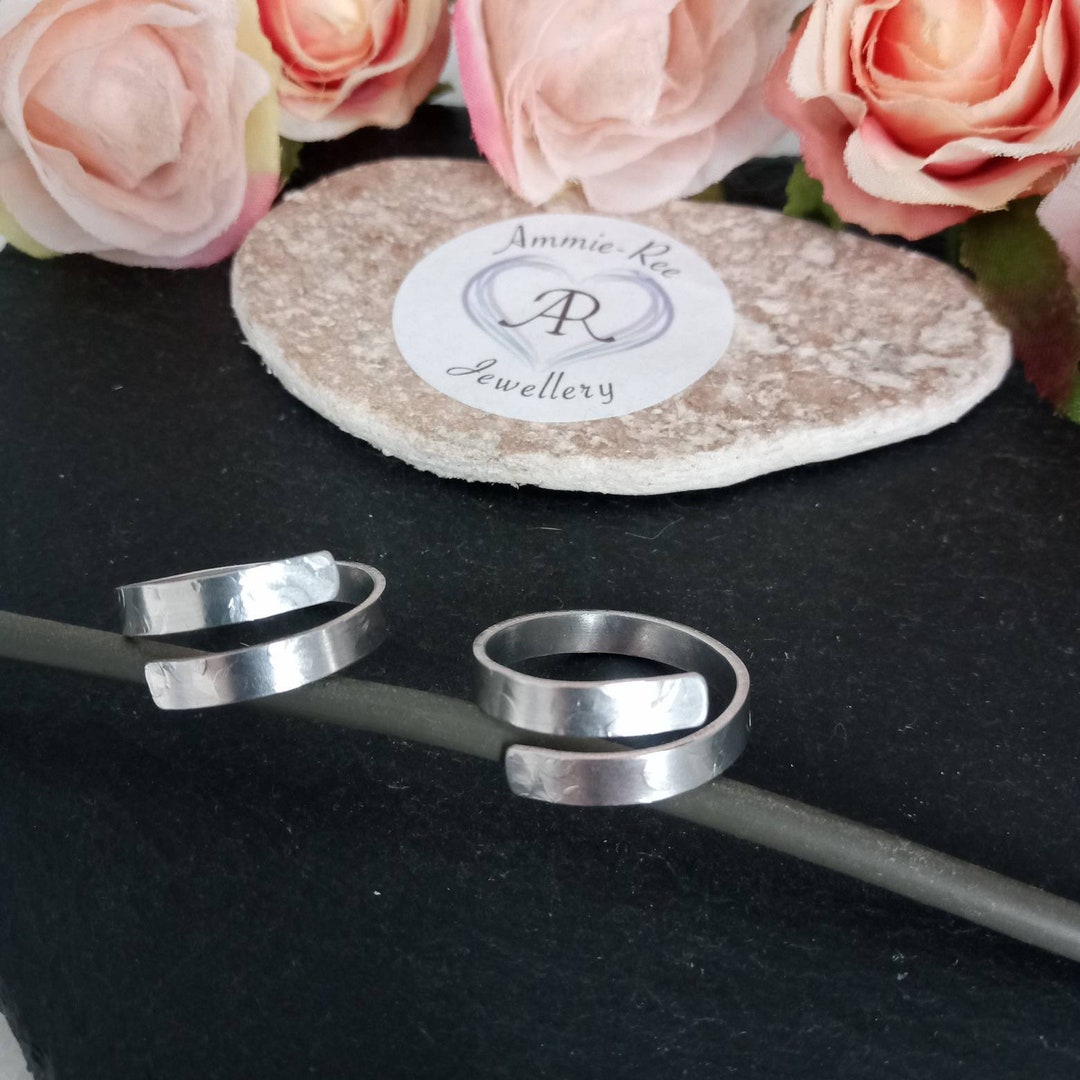 Hammered Double Ring/dimple Ring/wrap Ring/ Thumb Ring - Etsy