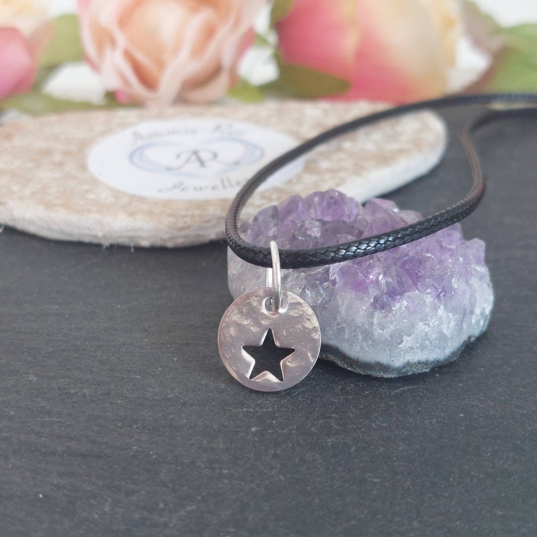Star Necklace/ Hammered Star Necklace /cut Out Star Necklace / Etsy