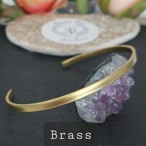 Plain Brass Cuff Bracelet: Extra Skinny Adjustable Bangle (0.3cm)