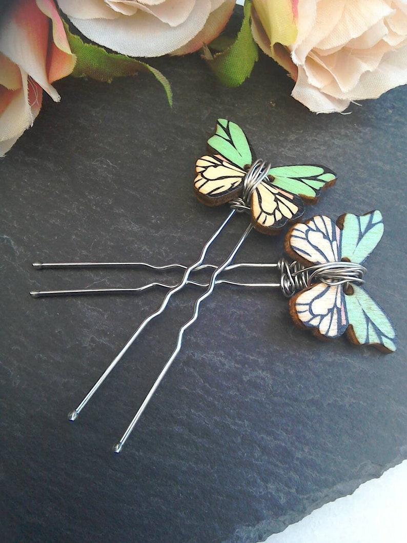 Hair Pin Set Hair Fork Set Butterfly Hairpins Bun Pins Etsy