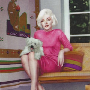 Marilyn Monroe Chac-Mool Tapestry Throw: Mayan Design Replication (52” X 68”)