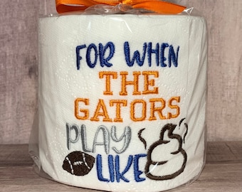 Gators Football Embroidered Toilet Paper | Gators Football Gift | Go Gators | Gators Gift | Novelty Gift | Gators Party Decor