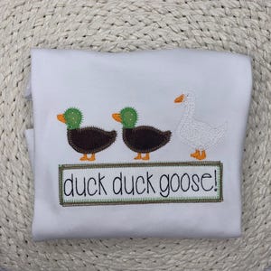 Embroidered Duck Duck Goose Applique Shirt | Duck Duck Goose Bodysuit | Daycare Shirt | Zoo Shirt |