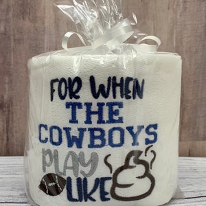 Cowboys Embroidered Toilet Paper | Dallas Cowboys Football Gift | Potty Humor | Party Decor | Novelty Gift | Hard to buy For | Dad Gifts