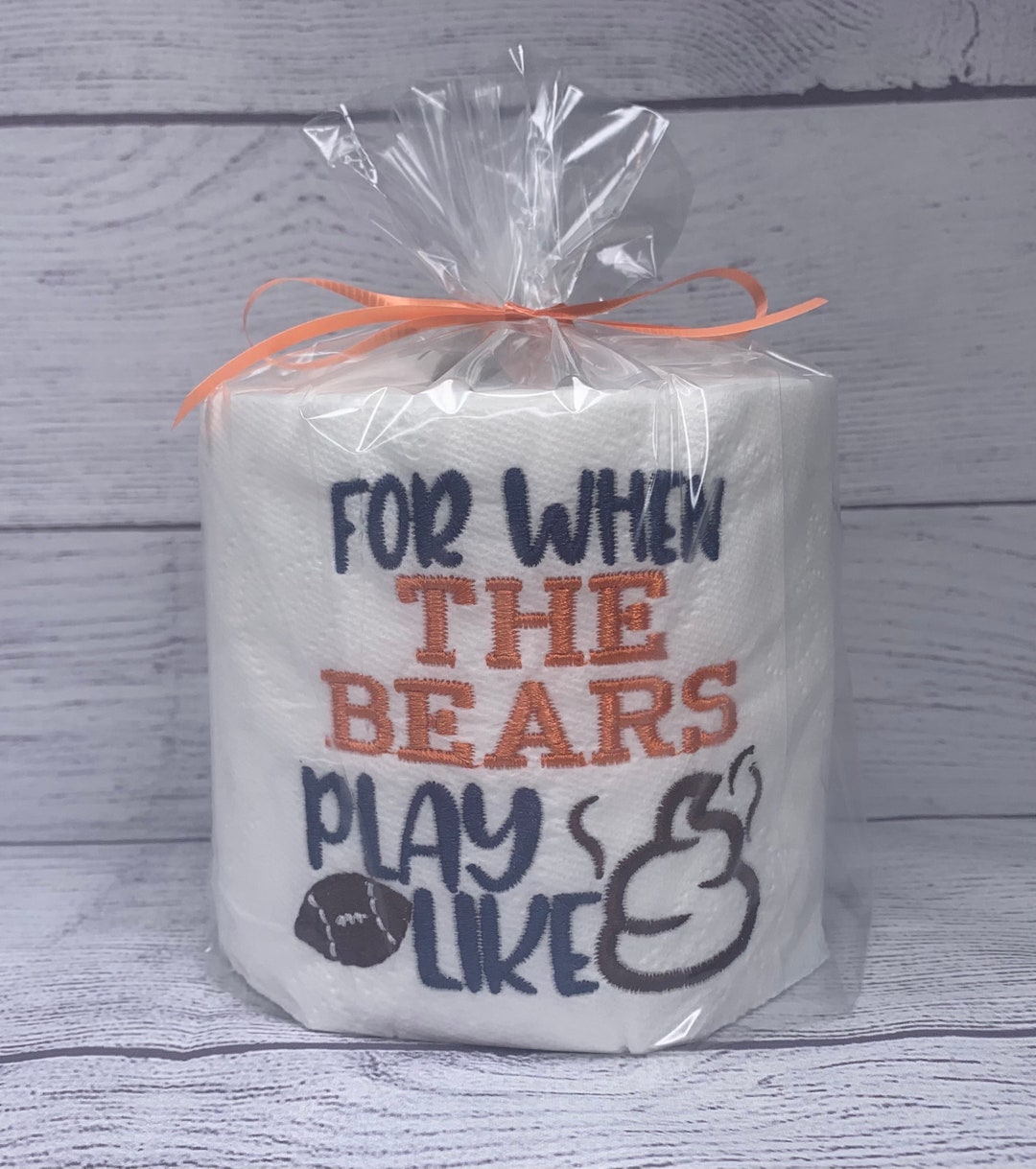 The Bears Football Embroidered Toilet Paper Bears Funny Gift Etsy