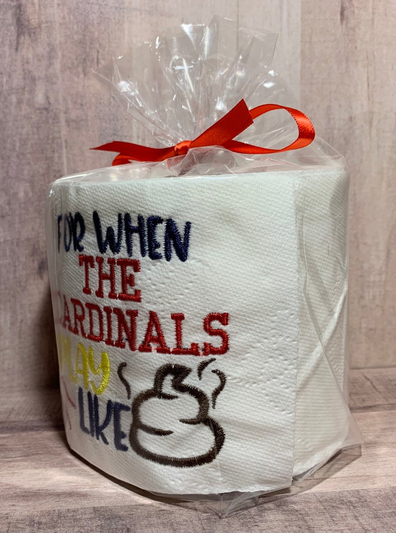 Cardinal Poop Cardinals Embroidered Toilet Paper , Cardinals Funny Gift , Cardinals ...