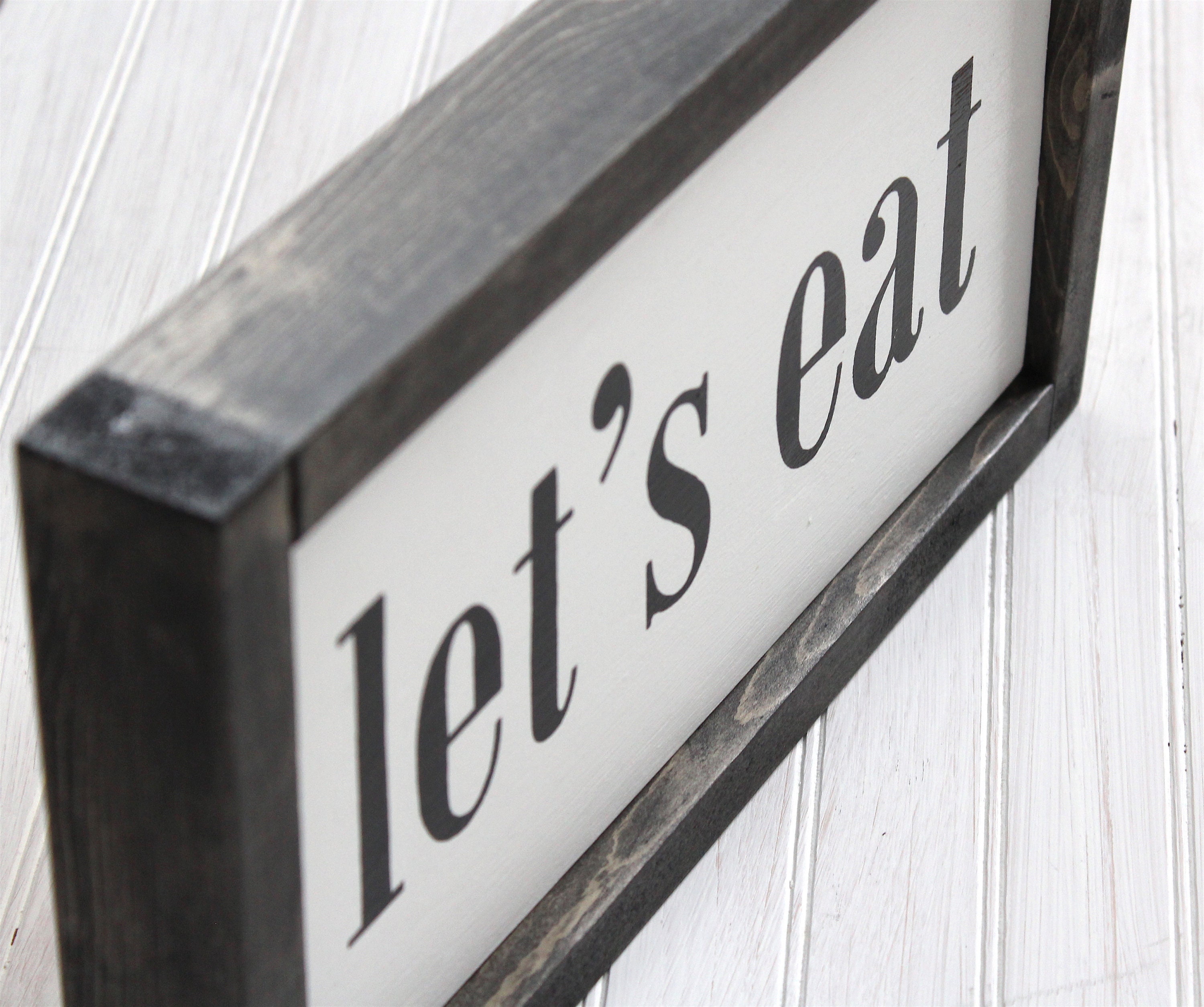 Lets Eat Hand Painted Wall Decor Dining Room Farmhouse Sign Etsy UK