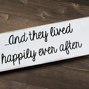 And they lived happily ever after hand painted wall sign wall decor, Chic farmhouse sign, happily ever after farmhouse sign