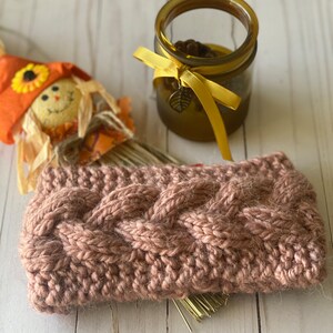 Chunky Knit Ear Warmer -  Tweed Knitted Headband - Winter Head Wrap Cable Ear Warmer