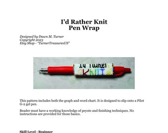 PATTERN, I'd Rather Knit Pen Wrap