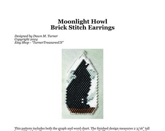 PATTERN, Moonlight Howl Brick Stitch Earrings