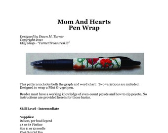 PATTERN, Mom And Hearts Pen Wrap