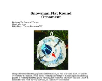 MOTIF, Ornement rond plat bonhomme de neige
