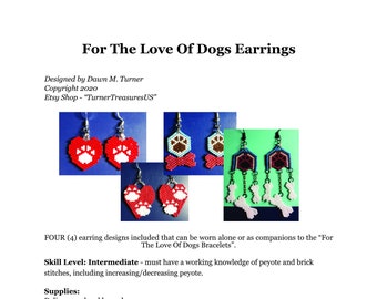 PATTERN, For The Love Of Dogs Earrings
