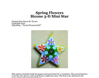 PATTERN, Spring Flowers Bicone 3D Mini Star