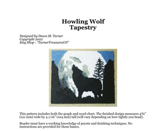PATTERN, Howling Wolf Tapestry