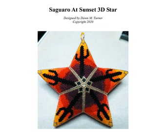 PATTERN, Saguaro At Sunset 3D Star