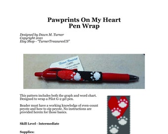 PATTERN, Pawprints On My Heart Pen Wrap