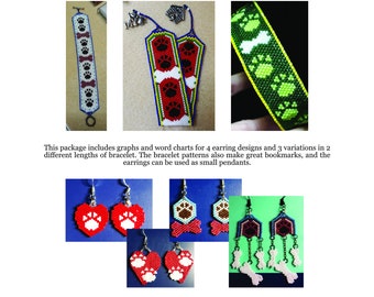 PATTERN SET, For The Love Of Dogs Bracelets AND Earrings