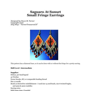 PATTERN, Saguaro At Sunset - Small Fringe Earrings